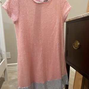 🛍️Ava and Yelly Girls pink and silver sequin special occasion party dress, 14